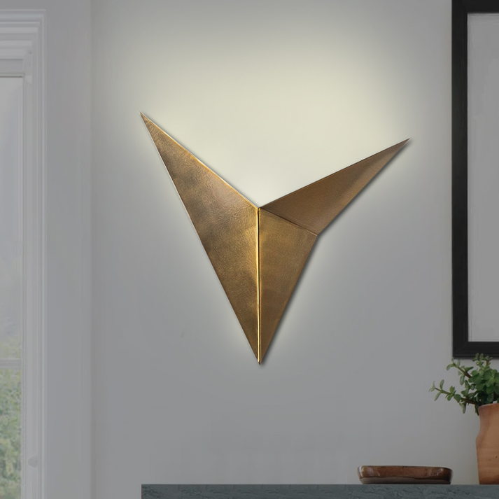 Απλίκα τοίχου Bird μεταλλική χρώμα χρυσό vintage 34x5x34εκ.