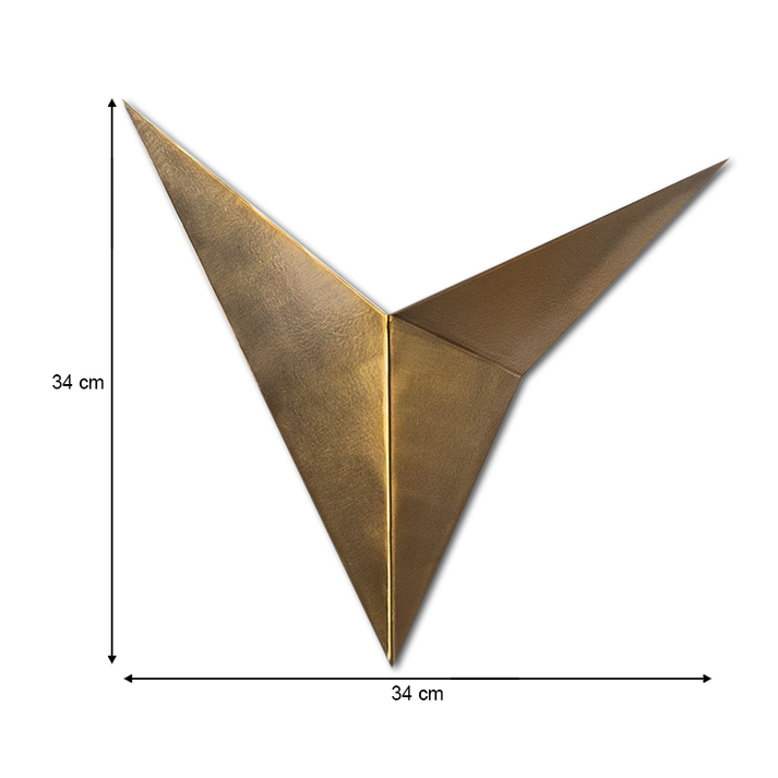 Απλίκα τοίχου Bird μεταλλική χρώμα χρυσό vintage 34x5x34εκ.