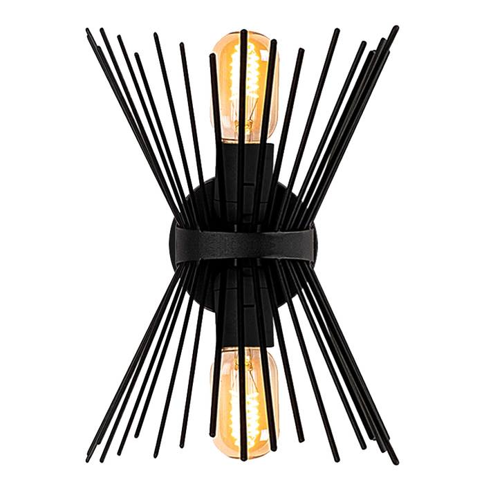 Απλίκα τοίχου Kirpi E27 μεταλλική χρώμα μαύρο 23x5x33εκ.