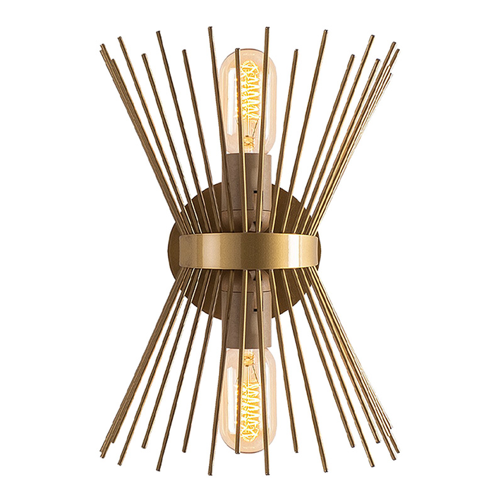 Απλίκα τοίχου Kirpi E27 μεταλλική χρώμα χρυσό 23x5x33εκ.