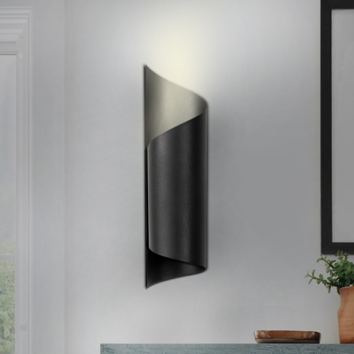 Απλίκα τοίχου Sivani E27 μεταλλική χρώμα μαύρο Φ10x35εκ.