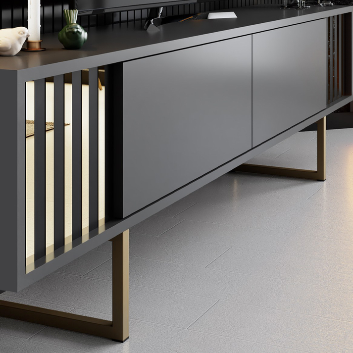 Σύνθεση τηλεόρασης Goldline χρώμα ανθρακί - χρυσό 180x30x48εκ.