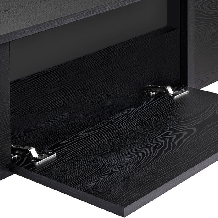 Έπιπλο τηλεόρασης Luxe χρώμα black wood 180x30x50εκ.