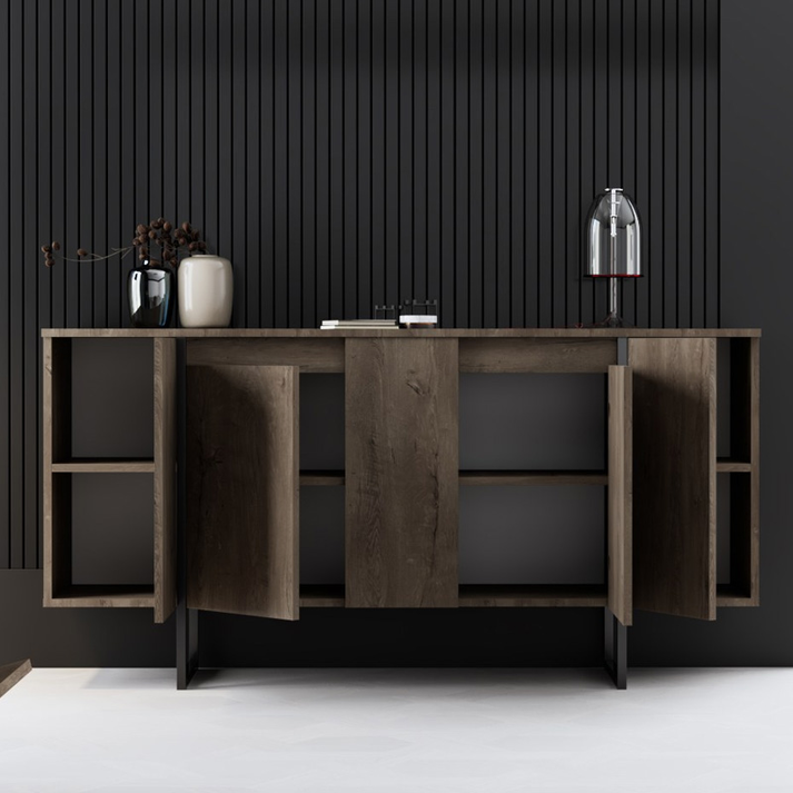 Μπουφές Luxe χρώμα καρυδί 160x35x80εκ.