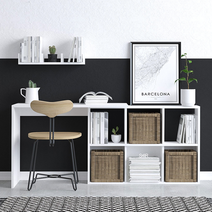 Γραφείο εργασίας Blake χρώμα λευκό 145x45x74εκ.