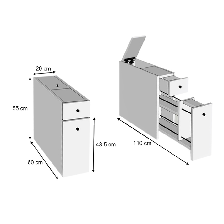 Ντουλάπι μπάνιου Calencia χρώμα ανθρακί 20x60x55εκ.