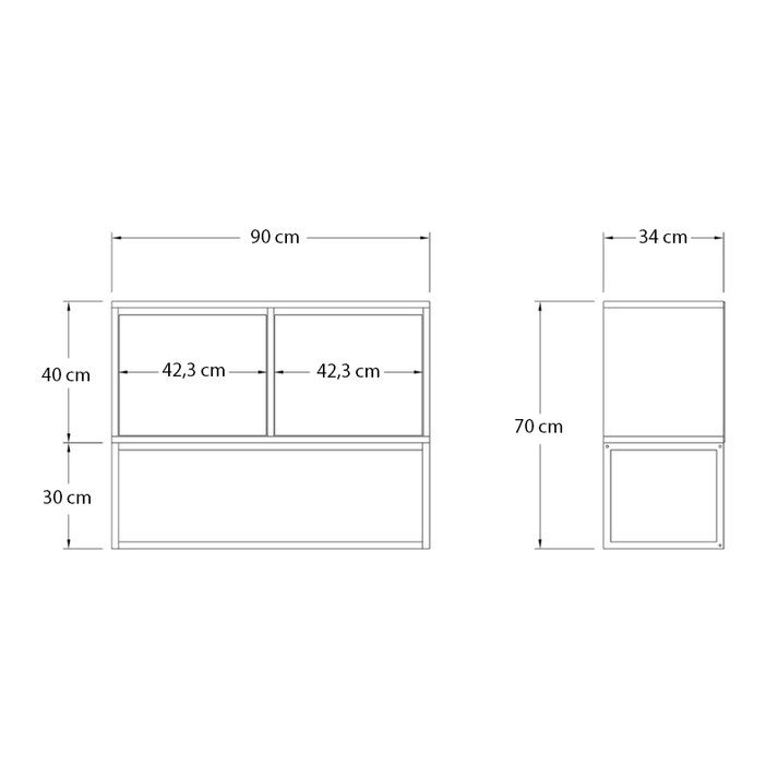 Κονσόλα - Μπουφές Zermat χρώμα μπεζ travertine - χρυσό 90x34x70εκ.