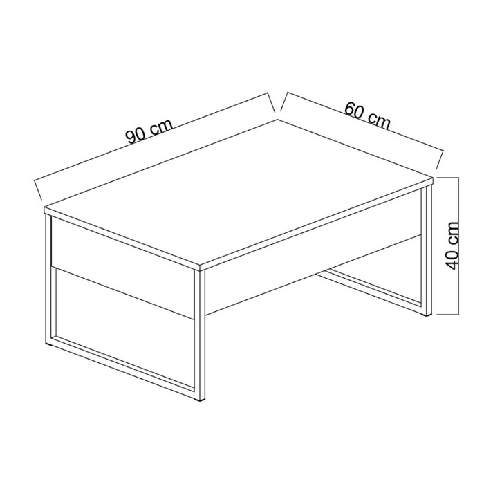 Τραπεζάκι σαλονιού Luxe χρώμα καρυδί - χρυσό 90x60x40εκ.