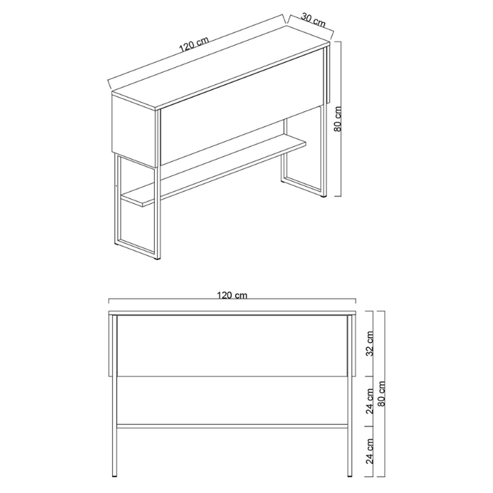 Μπουφές Luxe χρώμα travertine - χρυσό 120x30x80εκ.