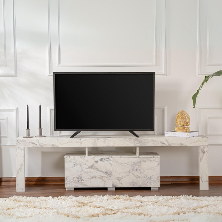 Έπιπλο τηλεόρασης Enclave χρώμα εφέ μαρμάρου 180x31,3x50εκ.