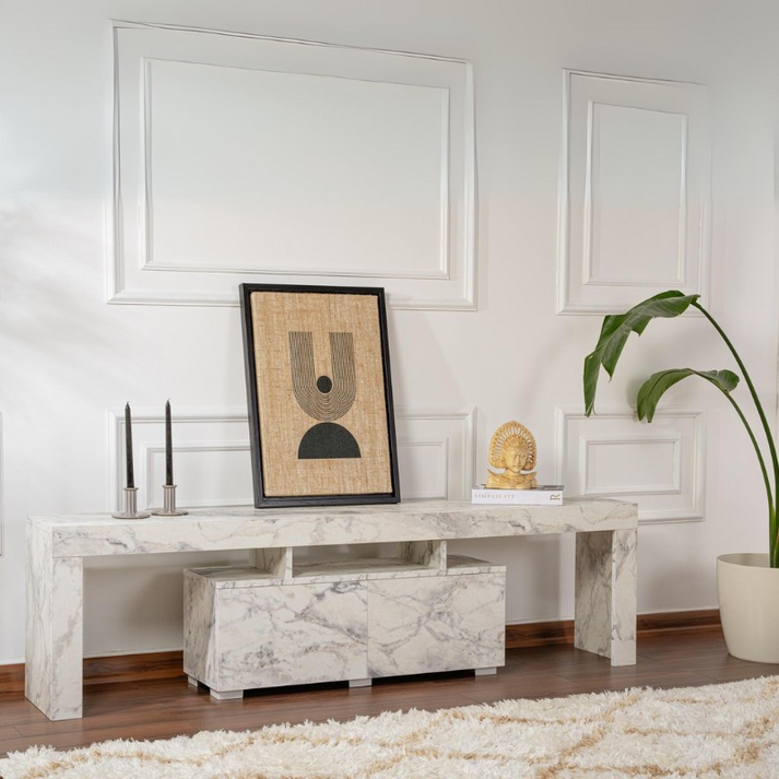 Έπιπλο τηλεόρασης Enclave χρώμα εφέ μαρμάρου 180x31,3x50εκ.