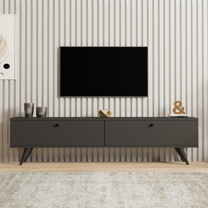 Έπιπλο τηλεόρασης Paris χρώμα ανθρακί 160x25x35εκ.