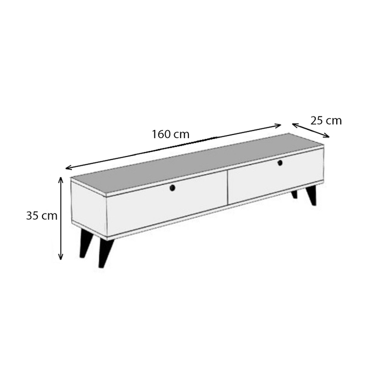 Έπιπλο τηλεόρασης Paris χρώμα καρυδί 160x25x35εκ.