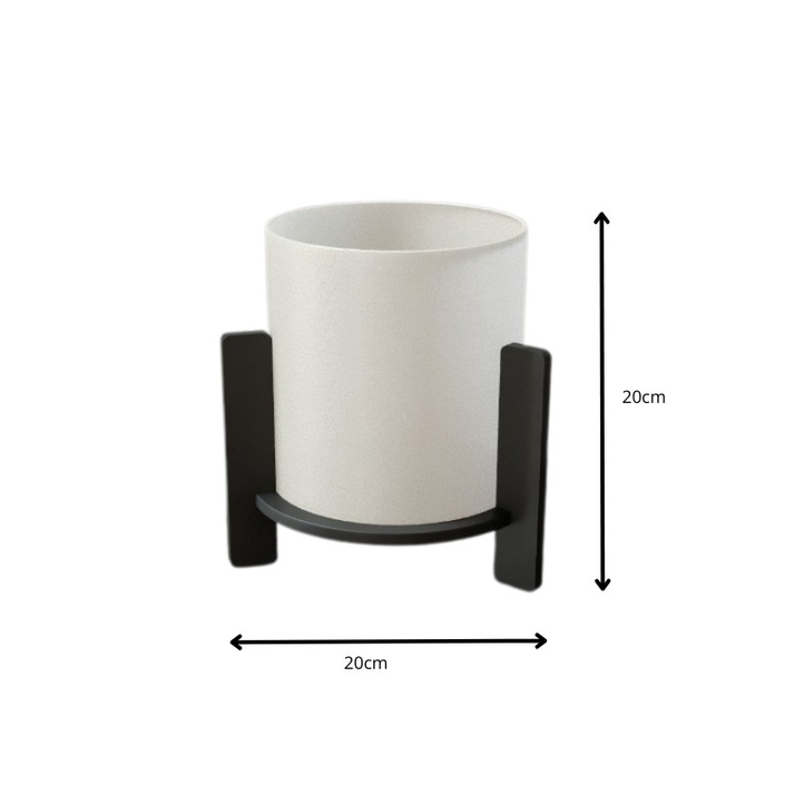 Φωτιστικό επιτραπέζιο Pine E27 Mdf - ύφασμα Pvc χρώμα μαύρο - κρεμ Ø20x20εκ.