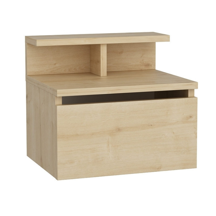 Κομοδίνο επιτοίχιο Arsen χρώμα φυσικό οξιάς 39,8x31,9x35εκ.