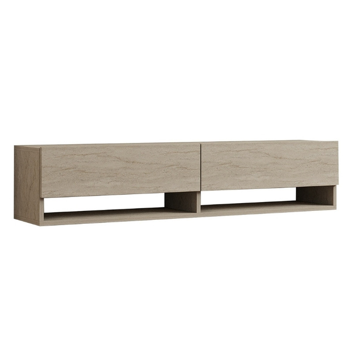 Έπιπλο τηλεόρασης επιτοίχιο Arges χρώμα travertine 140x29,6x30εκ.