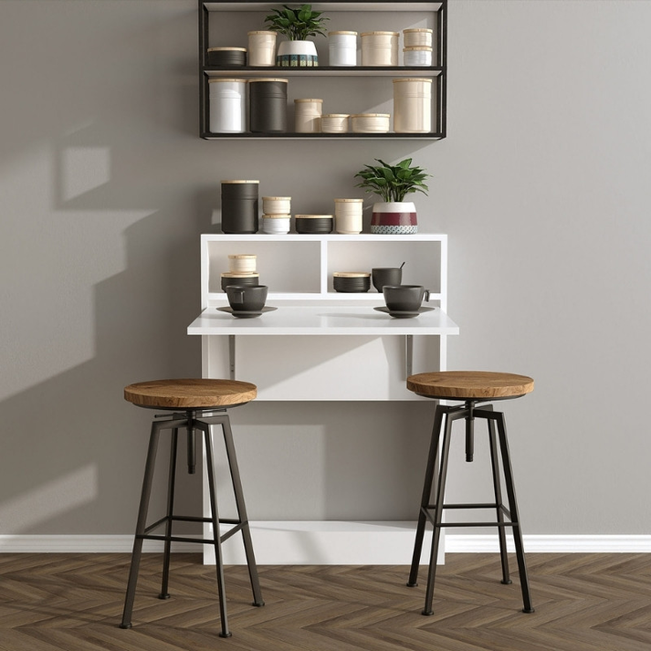 Τραπέζι επιτοίχιο πτυσσόμενο Bracke χρώμα λευκό 70x15x96εκ.