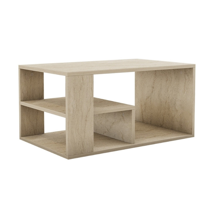 Τραπεζάκι σαλονιού Rodom χρώμα travertine 80x50x40εκ.