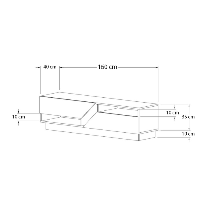 Έπιπλο τηλεόρασης Koza χρώμα travertine 160x40x45εκ.