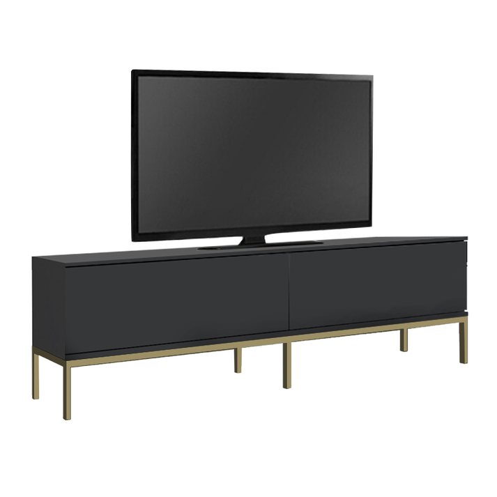 Έπιπλο τηλεόρασης Lord χρώμα μαύρο - χρυσό 180x30x47εκ.