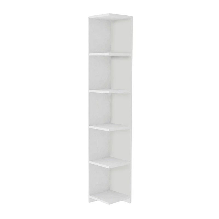 Βιβλιοθήκη γωνιακή Ravella χρώμα λευκό 25x25x160εκ.