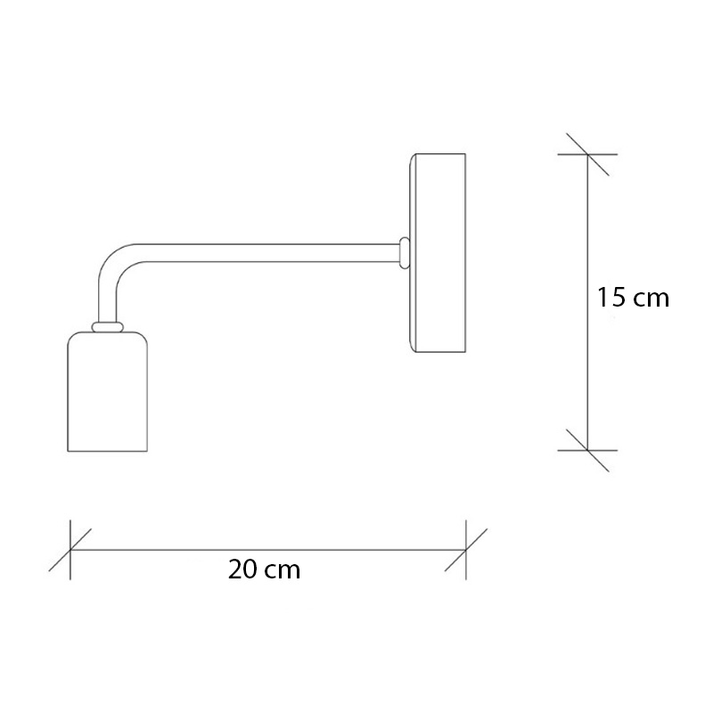 Απλίκα τοίχου Aven E27 μεταλλική χρώμα μαύρο 8x20x15εκ.
