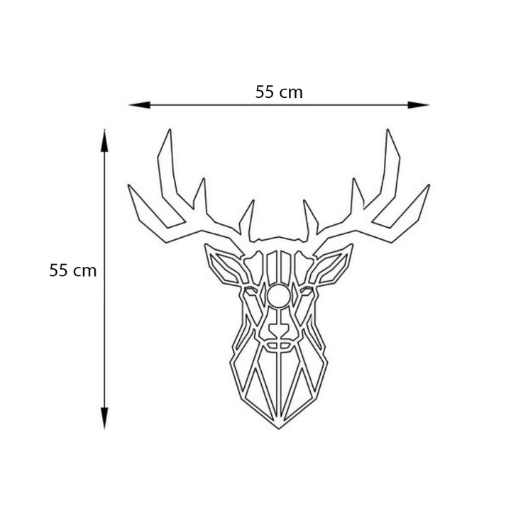 Απλίκα τοίχου Deer E27 MDF χρώμα μαύρο 55x12x55εκ.