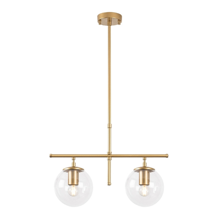 Φωτιστικό οροφής Nilufer E27 μεταλλικό δίφωτο χρώμα χρυσό 52x15x76εκ.