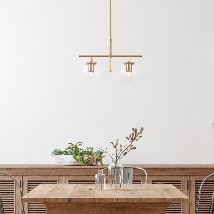 Φωτιστικό οροφής Nilufer E27 μεταλλικό δίφωτο χρώμα χρυσό 52x15x76εκ.