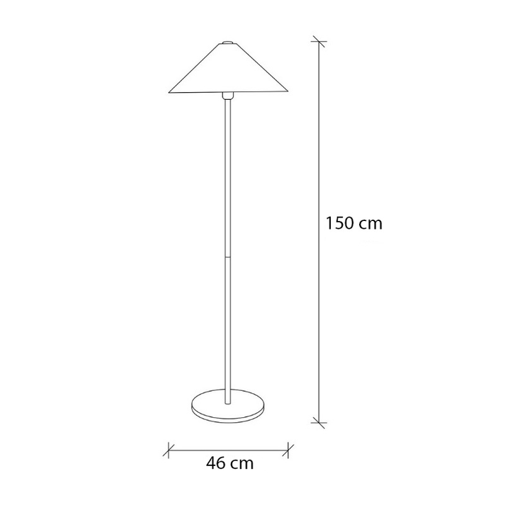 Φωτιστικό δαπέδου Cansu E27 μεταλλικό χρώμα λευκό - χρυσό Ø46x150εκ.