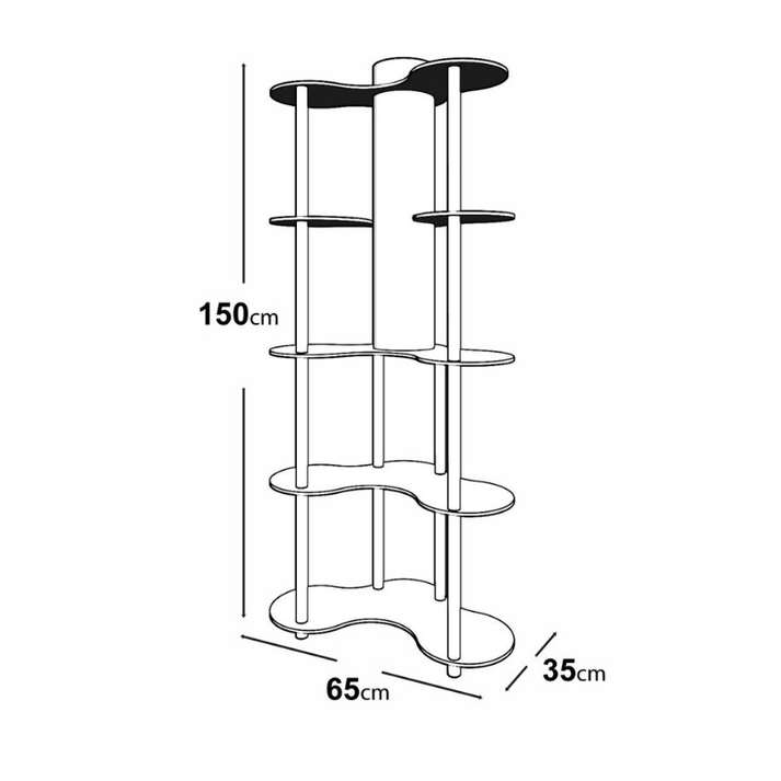 Φωτιστικό δαπέδου Nova II MDF - PVC ύφασμα χρώμα καρυδί - μαύρο 65x35x150εκ.