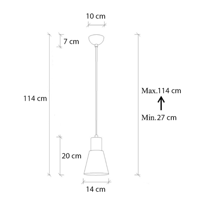 Φωτιστικό οροφής Vinci I E27 μεταλλικό μονόφωτο χρώμα χάλκινο vintage Ø14x114εκ.