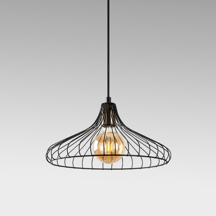 Φωτιστικό οροφής Adda E27 μεταλλικό μονόφωτο χρώμα μαύρο Ø36x120εκ.