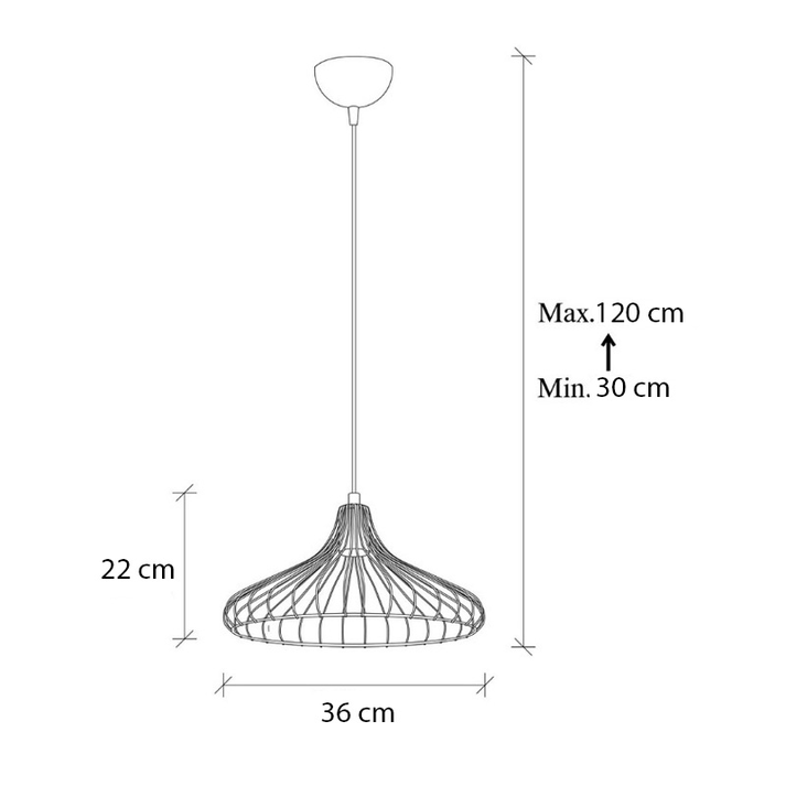 Φωτιστικό οροφής Adda E27 μεταλλικό μονόφωτο χρώμα μαύρο Ø36x120εκ.
