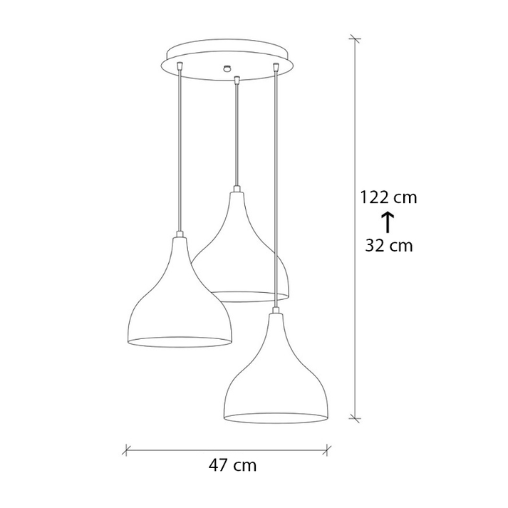 Φωτιστικό οροφής Oslo E27 μεταλλικό τρίφωτο χρώμα χάλκινο 47x30x122εκ.
