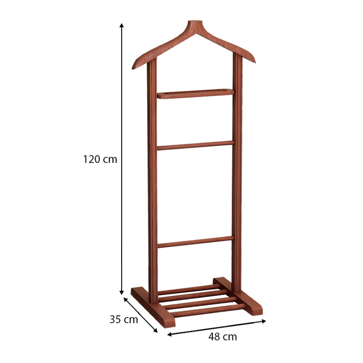 Επιδαπέδια κρεμάστρα Beta ξύλινη χρώμα καρυδί 48x35x120εκ.