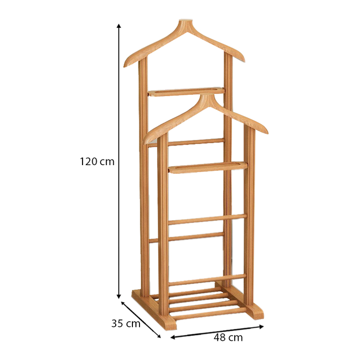 Επιδαπέδια κρεμάστρα Beta II ξύλινη χρώμα φυσικό 48x35x120εκ.