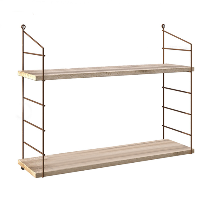 Ραφιέρα τοίχου Armoni χρώμα sacramento oak - καφέ μέταλλο 72x20x58εκ.