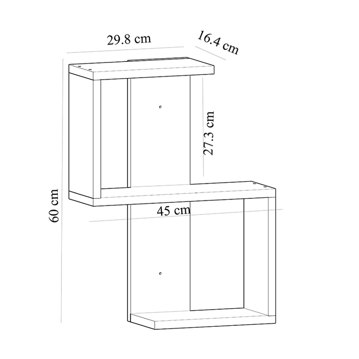 Ραφιέρα τοίχου Octa χρώμα sapphire oak 45x16,4x60εκ.