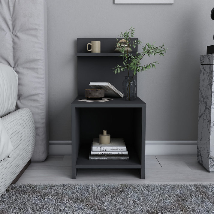 Κομοδίνο Ulman χρώμα ανθρακί 35x37x72εκ.