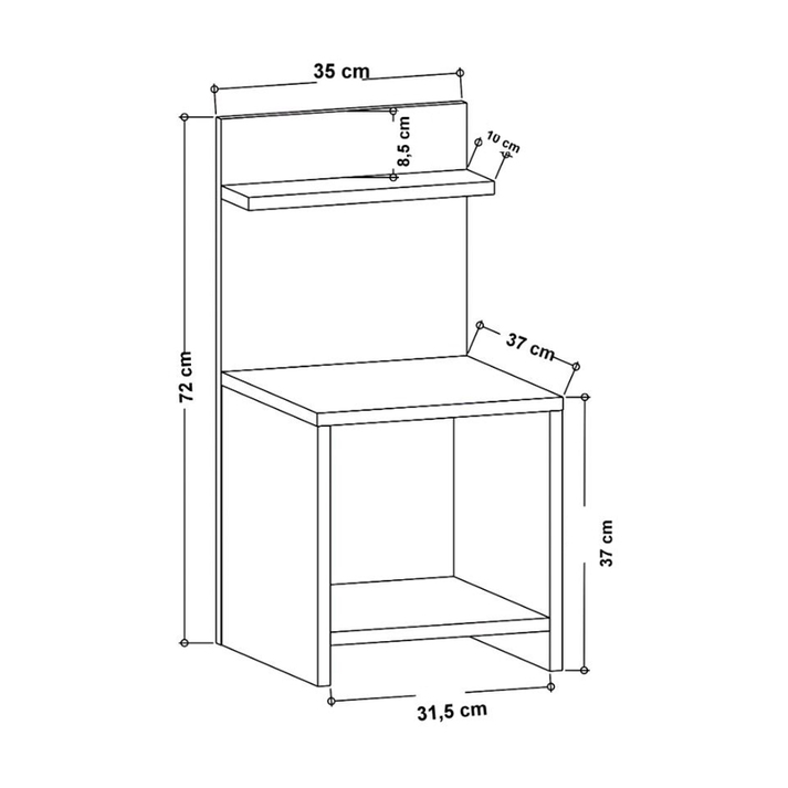 Κομοδίνο Ulman χρώμα λευκό 35x37x72εκ.