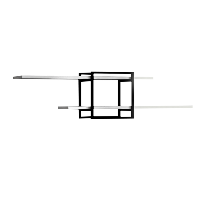 Ραφιέρα τοίχου Mone χρώμα λευκό - μαύρο 120x18x30εκ.
