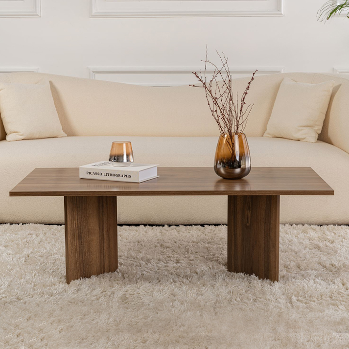 Τραπεζάκι σαλονιού Sabin χρώμα καρυδί 119x60x40εκ.