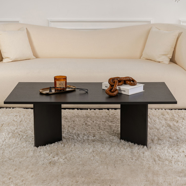 Τραπεζάκι σαλονιού Sabin χρώμα μαύρο 119x60x40εκ.