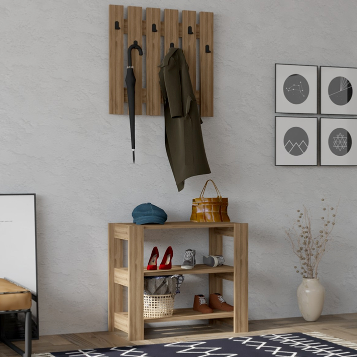 Έπιπλο εισόδου Friends χρώμα καρυδί 69,8x33,6x60εκ.