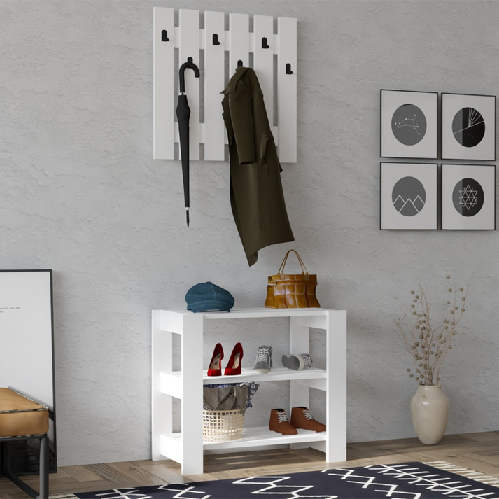 Έπιπλο εισόδου Friends χρώμα λευκό 69,8x33,6x60εκ.