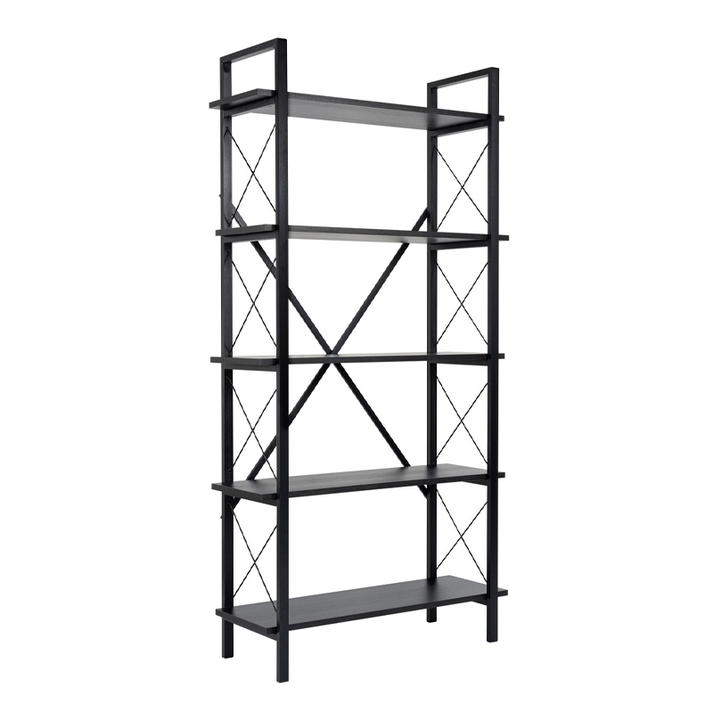 Βιβλιοθήκη Elysian χρώμα μαύρο 90x33,5x180εκ.