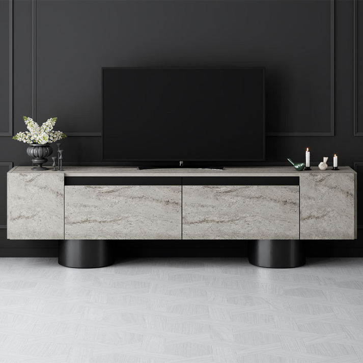 Έπιπλο τηλεόρασης Haven χρώμα travertine 180x30x50εκ.