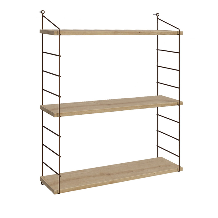 Ραφιέρα τοίχου Armoni χρώμα sapphire oak - καφέ μέταλλο 72x20x85εκ.