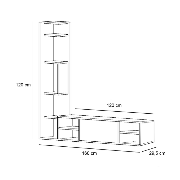 Έπιπλο τηλεόρασης Pera χρώμα λευκό 160x29,5x120εκ.